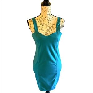 NWT Women’s S Teal Blue Short Mini Tank Dress with Zipper